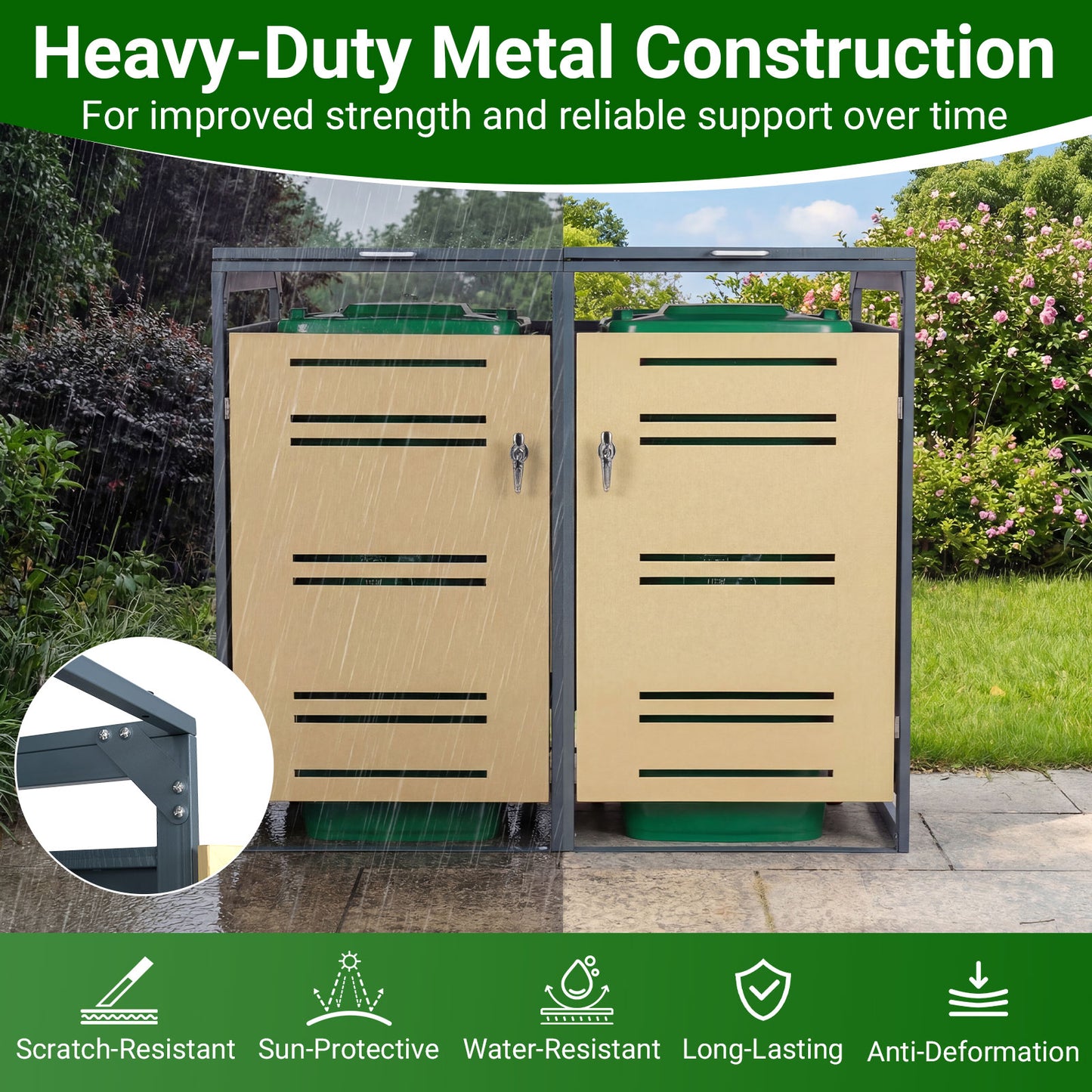 Outdoor Metal Garbage Bin Storage Shed, Yellow Sheds & Outdoor Storage at Gallery Canada