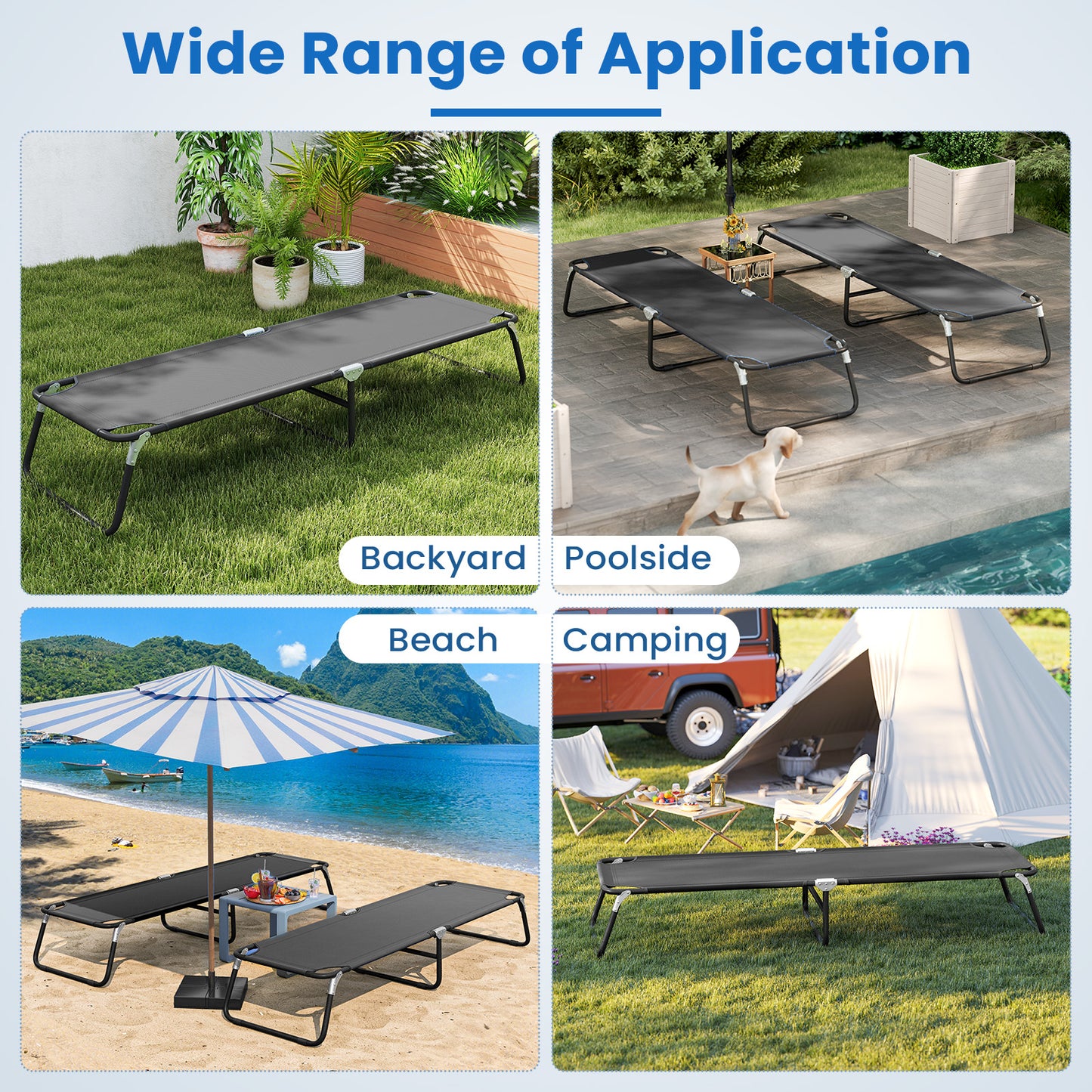 Portable Folding Camping Bed, Outdoor Sleeping Hiking Travel, Black Camping Furniture at Gallery Canada