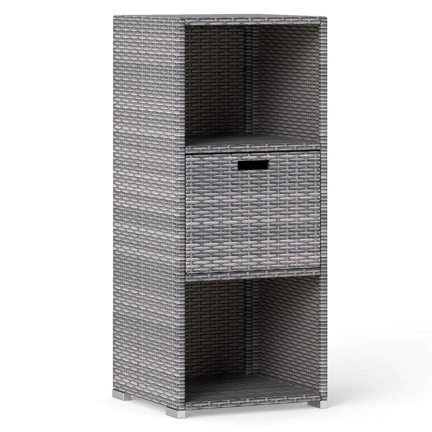 Outdoor Storage Cabinet, Wicker Organizer With Drawer, Gray Sheds & Outdoor Storage Gray at Gallery Canada
