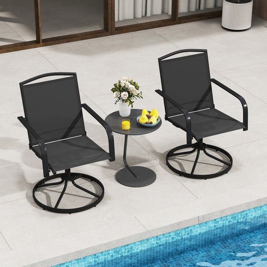 Outdoor Swivel Chairs Set of 2, Black Patio Rocking Chairs & Gliders Black at Gallery Canada