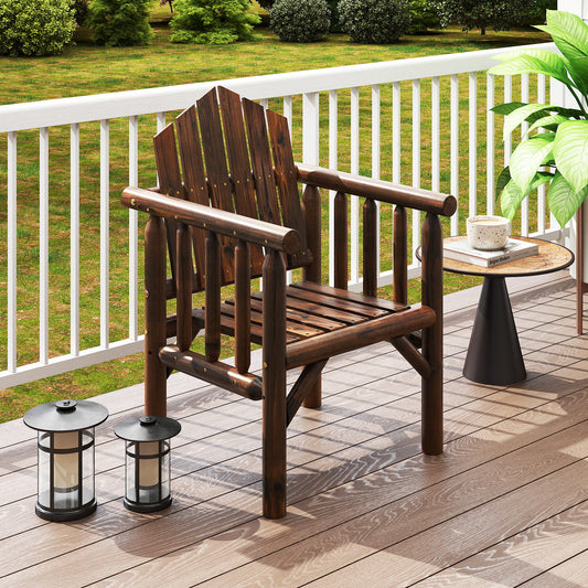 Wood Armchair, Outdoor Patio Dining Chair, Brown Adirondack Chairs Brown at Gallery Canada