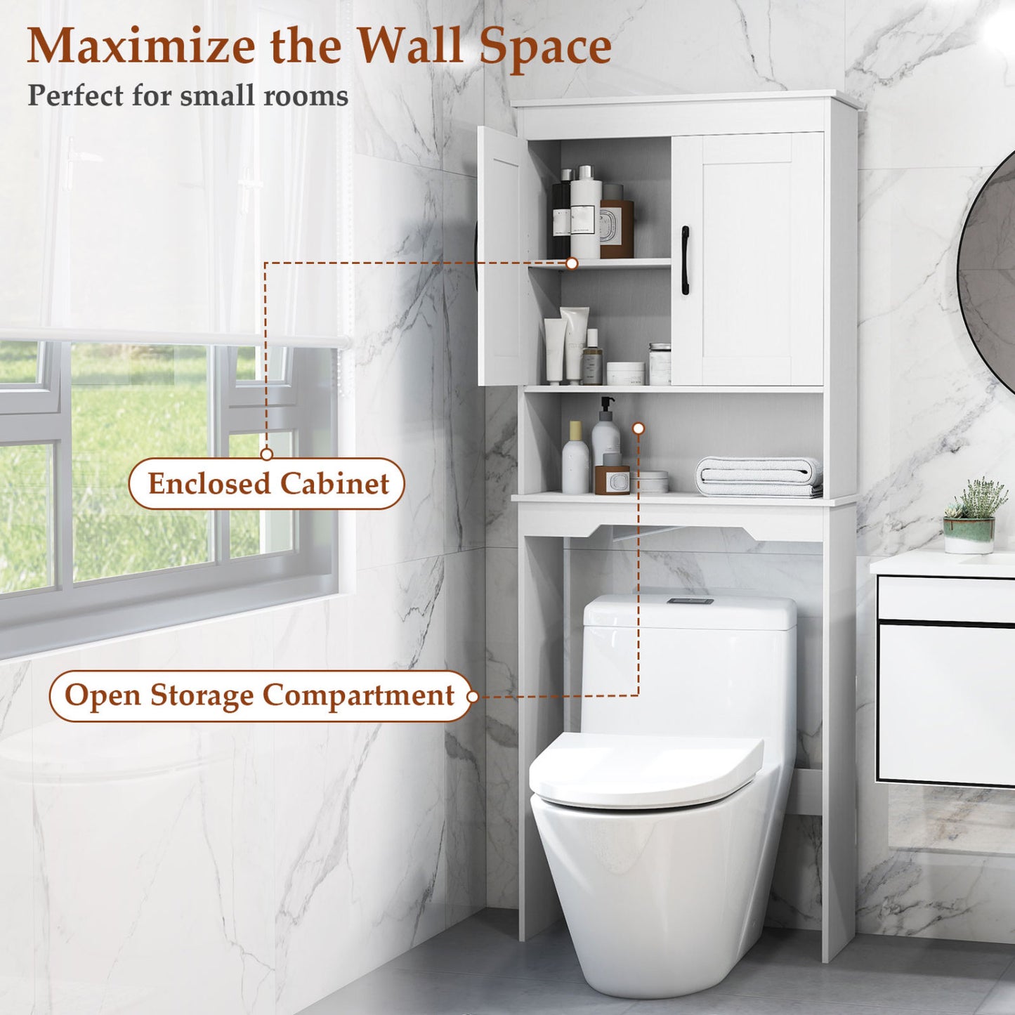 Over Toilet Space Saver, Storage Cabinet, White Bathroom Etagere at Gallery Canada