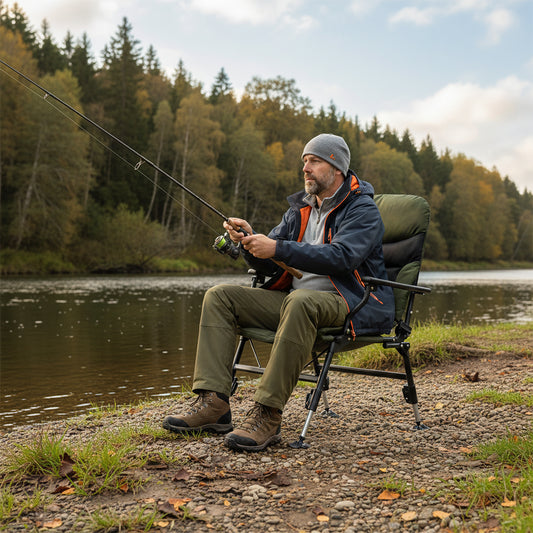 Oversized Foldable Fishing Chair for Adults with Armrest, Green