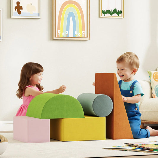 Toddler Climbing Toys, Indoor Play Set, Crawling Sliding, Orange/Green Kids Gym & Playmats Pink, Green, Yellow, Orange, Light Blue at Gallery Canada