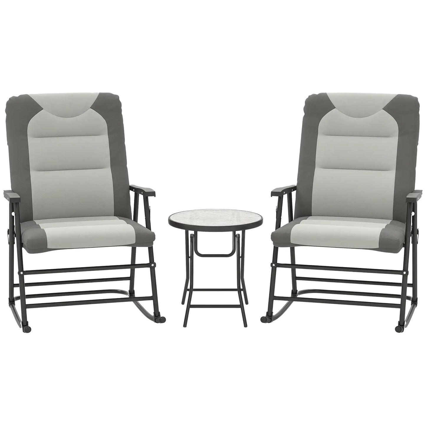 3-Piece Foldable Rocking Chair Set, Light Grey Outdoor Rocking Chairs at Gallery Canada