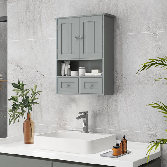 Bathroom Wall Cabinet, Medicine Cabinet, Over Toilet Storage, Grey Wall Mounted Cabinets Grey at Gallery Canada