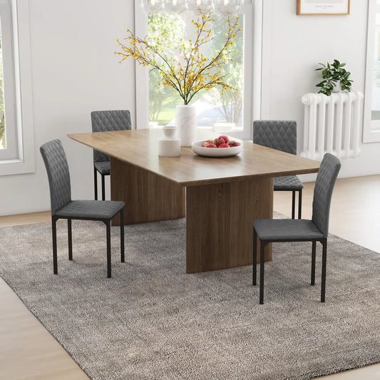 Modern Dining Chairs Set of 4, Tufted High Back, Upholstered Seat, Steel Legs Bar Stools Grey at Gallery Canada
