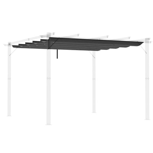 Retractable Replacement Pergola Canopy for 9.8' x 9.8' Pergola, Pergola Cover Replacement, Dark Grey