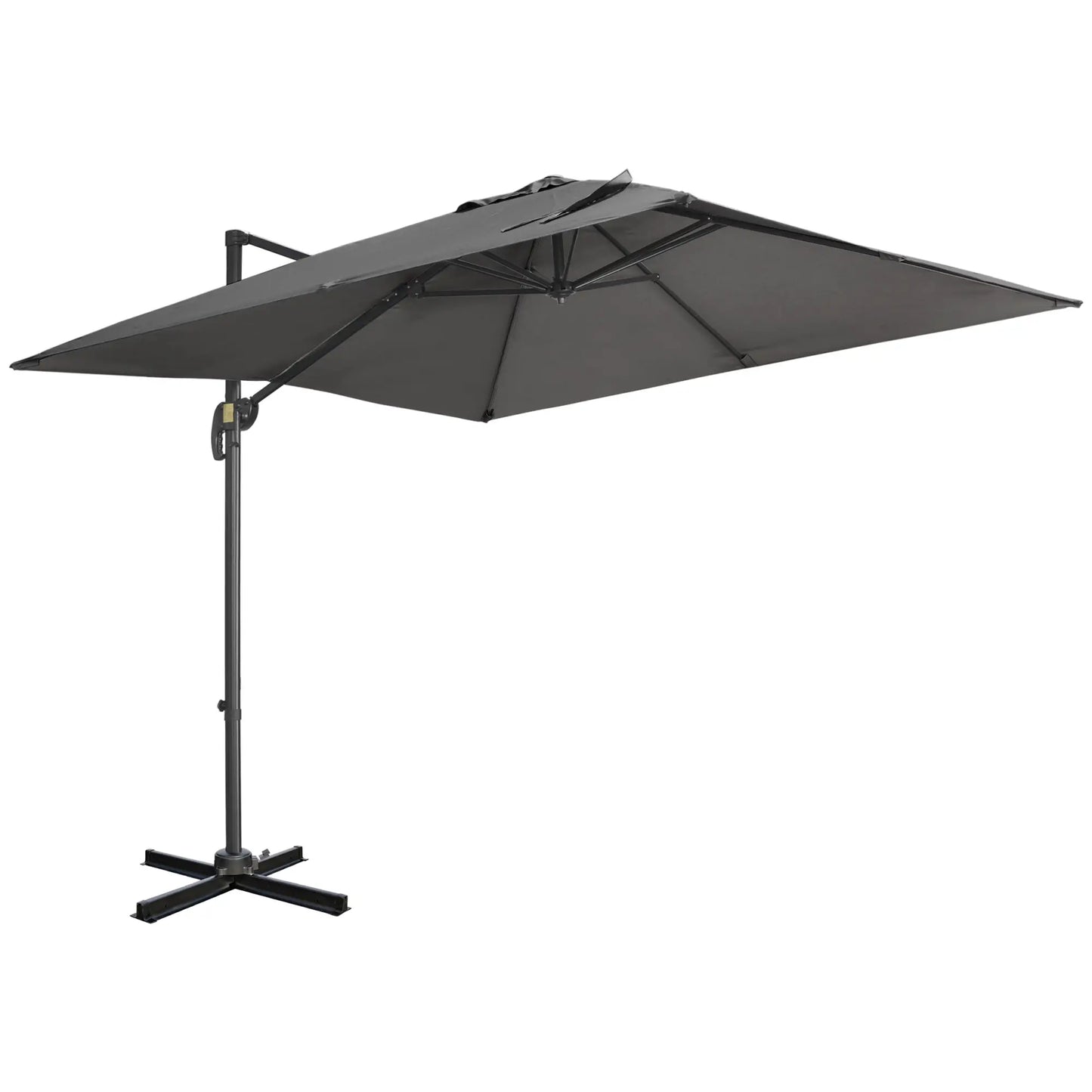 9ft Square Cantilever Patio Umbrella, Crank Handle, Tilt, Dark Grey Cantilever Umbrellas at Gallery Canada