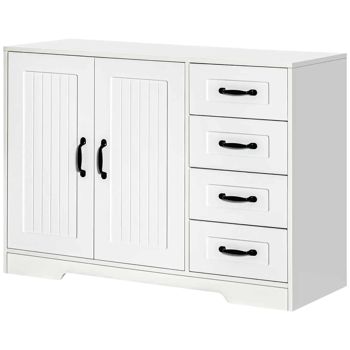 Modern Sideboard Buffet Cabinet, Drawers, Beadboard Door, White Storage Cabinets at Gallery Canada