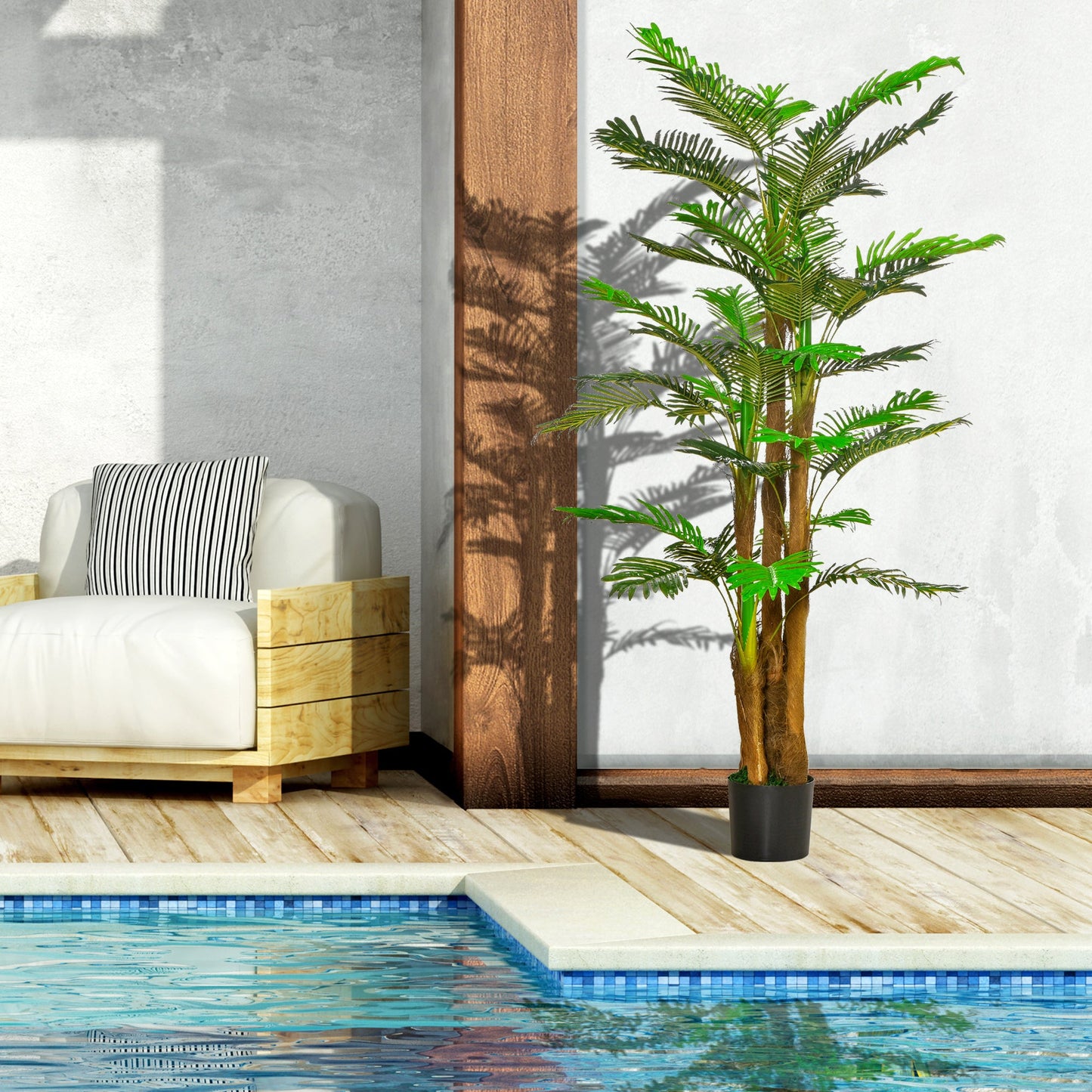 6FT Artificial Tropical Palm Tree Faux Decorative Plant in Nursery Pot for Indoor Outdoor Décor at Gallery Canada