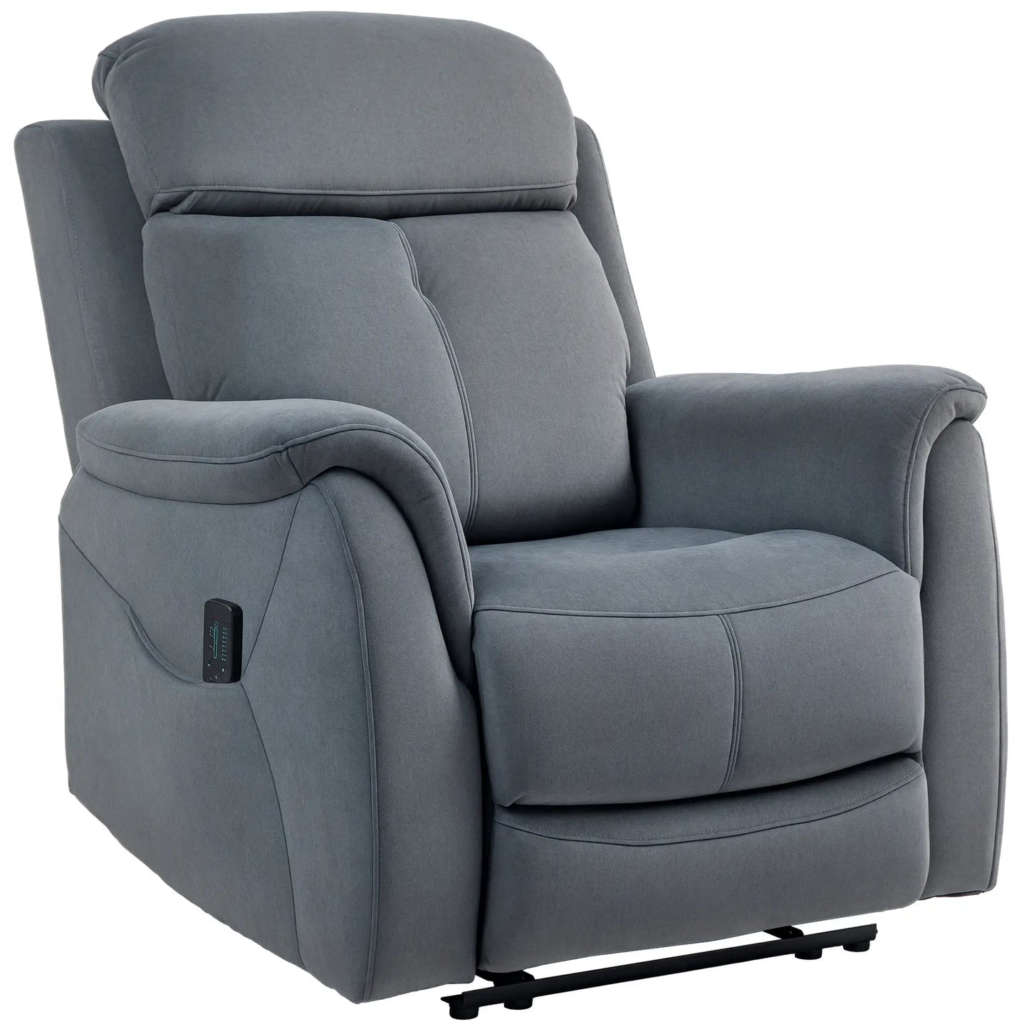 Manual Recliner Chair with Vibration Massage, Reclining Chair for Living Room with Side Pockets, Dark Grey Sofas & Reclining Chairs at Gallery Canada