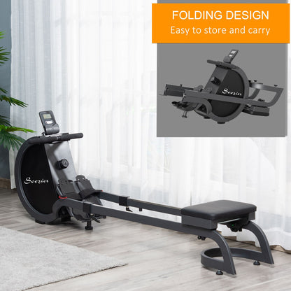 Rowing Machine with 16 Adjustable Resistance Levels Magnetic Foldable Rower with 2 Aluminum Slide Rails, Digital Monitor, for Home Use, Gym, Office at Gallery Canada