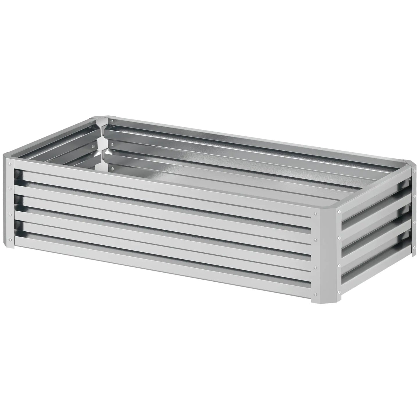 Galvanized Raised Garden Bed, Outdoor Planter Box, 4' x 2' x 1', Silver Raised Garden Beds at Gallery Canada