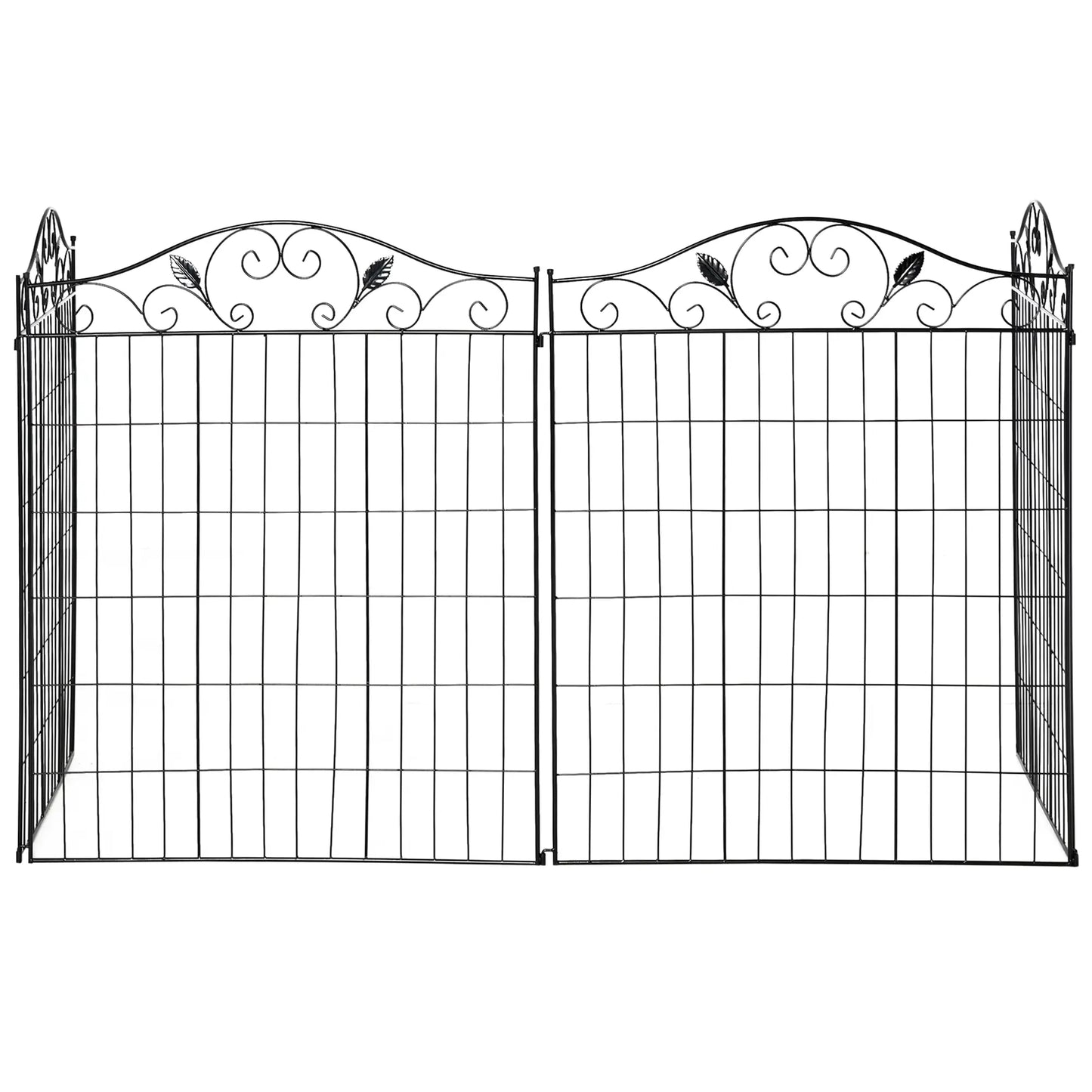 Garden Decorative Fence, 4 Panels 44in x 12ft, Steel Wire Border Edging Garden Fences at Gallery Canada