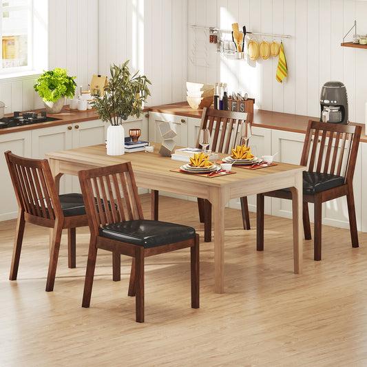 PU Leather Upholstered Dining Chair with Padded Seat Set of 4, Espresso Dining Chairs Espresso at Gallery Canada