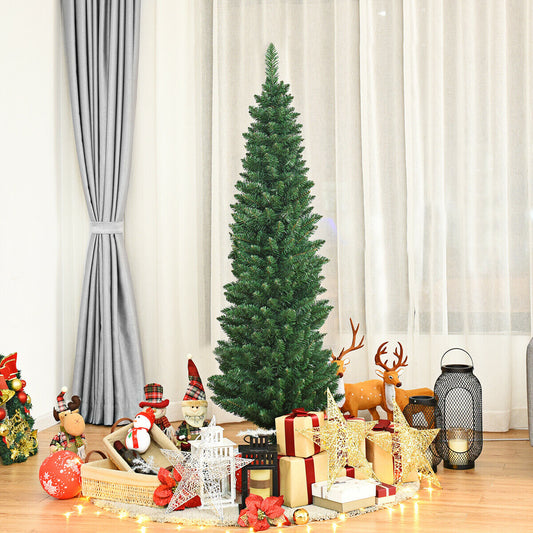PVC Artificial Slim Pencil Christmas Tree, 5', Green Christmas Tree Green at Gallery Canada