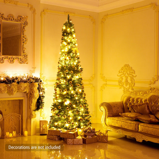 PVC Artificial Slim Pencil Christmas Tree, 8 Feet, Green Christmas Tree Green at Gallery Canada