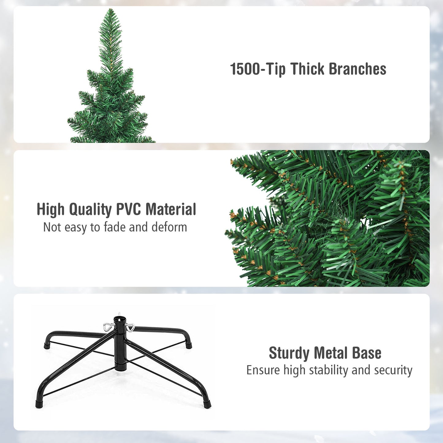 PVC Artificial Slim Pencil Christmas Tree, 9', Green Christmas Tree at Gallery Canada