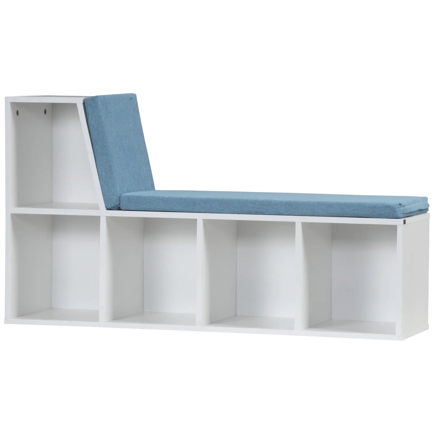 5-Cube Bookshelf with Storage, Cushioned Reading Nook, Blue Small Bookshelves at Gallery Canada