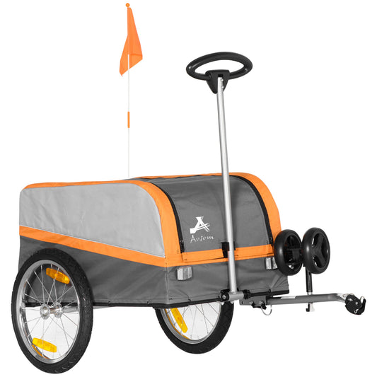 Bike Cargo Trailer &; Wagon Cart, Multi-Use Garden Cart with Luggage Box, Quick Release 16'' Big Wheels, Safety Reflectors, Hitch and Handle at Gallery Canada