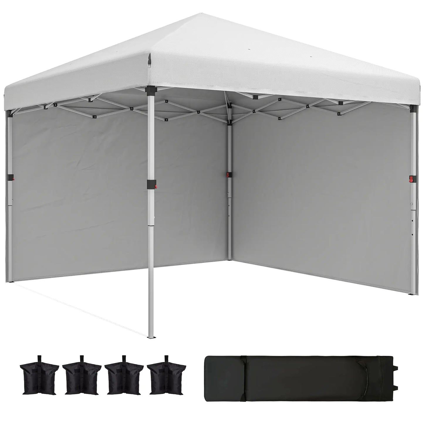10' x 10' Pop Up Canopy, Sidewalls, Roller Bag, Adjustable Height, White Pop Up Canopies at Gallery Canada
