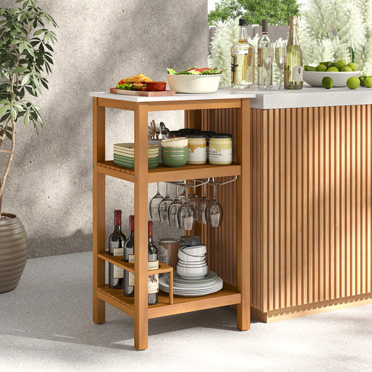 Acacia Wood Storage Cabinet, Patio Buffet Bar Table