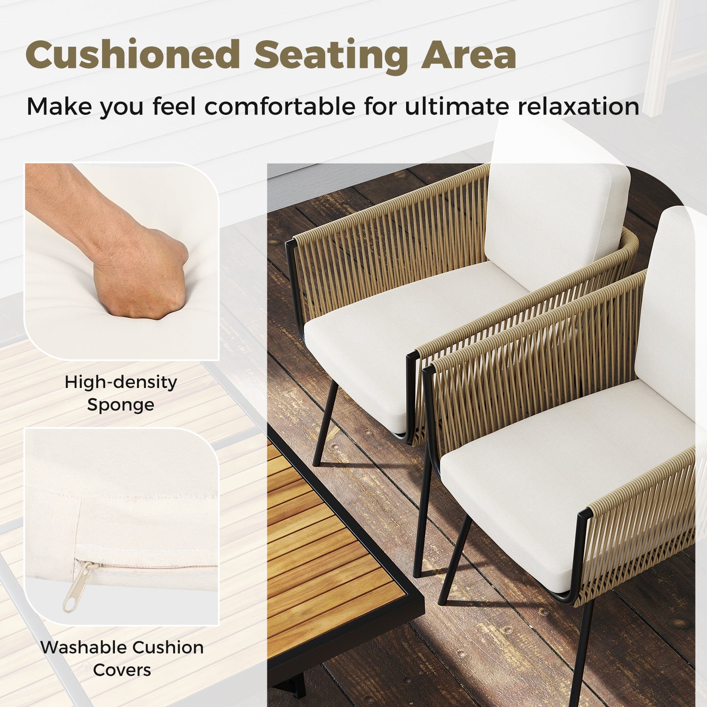 Patio Dining Chairs Set Of 4, Rattan, Off White Patio Dining Chairs at Gallery Canada