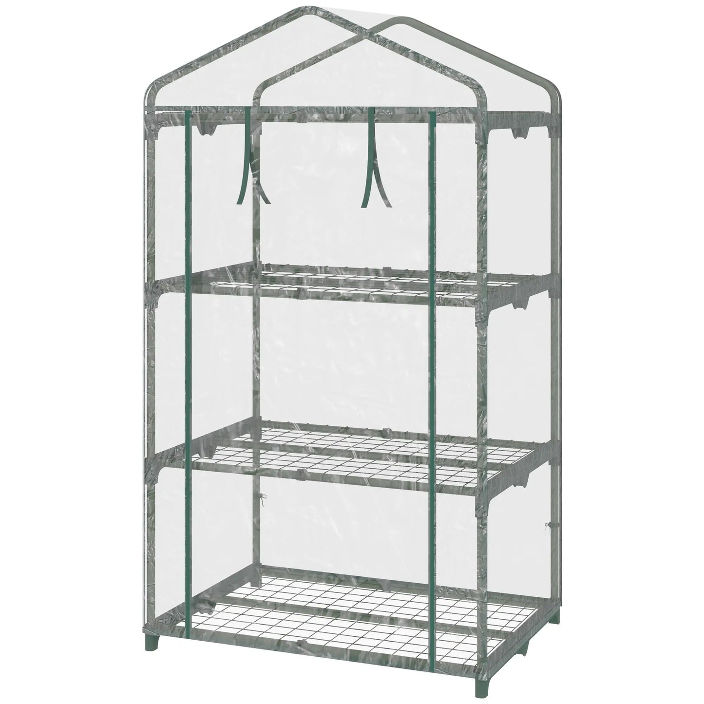 3 Tier Mini Greenhouse, Portable with Shelf Clips, Plastic Cover, Steel Frame, 27" x 19" x 49", Transparent Mini Greenhouses at Gallery Canada