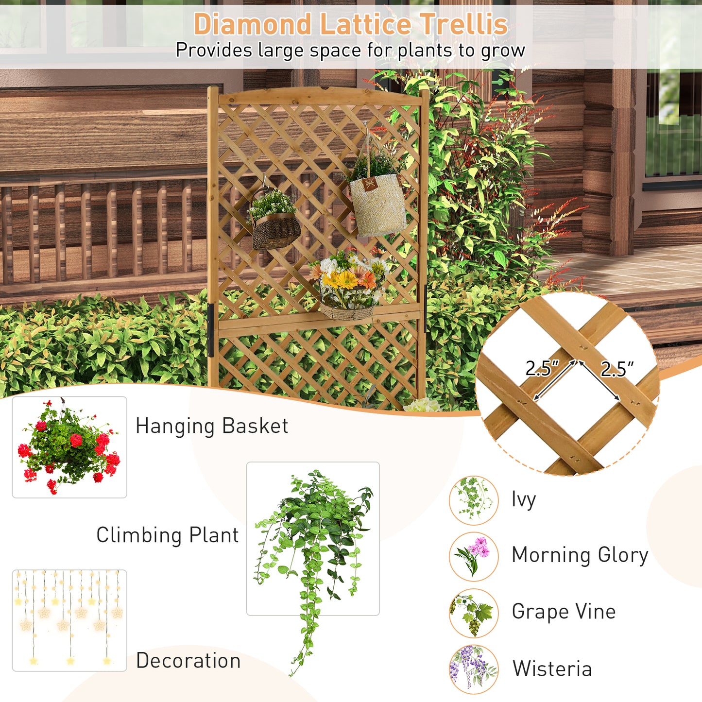 Planter Raised Bed With Trellis, Natural Raised Garden Beds at Gallery Canada