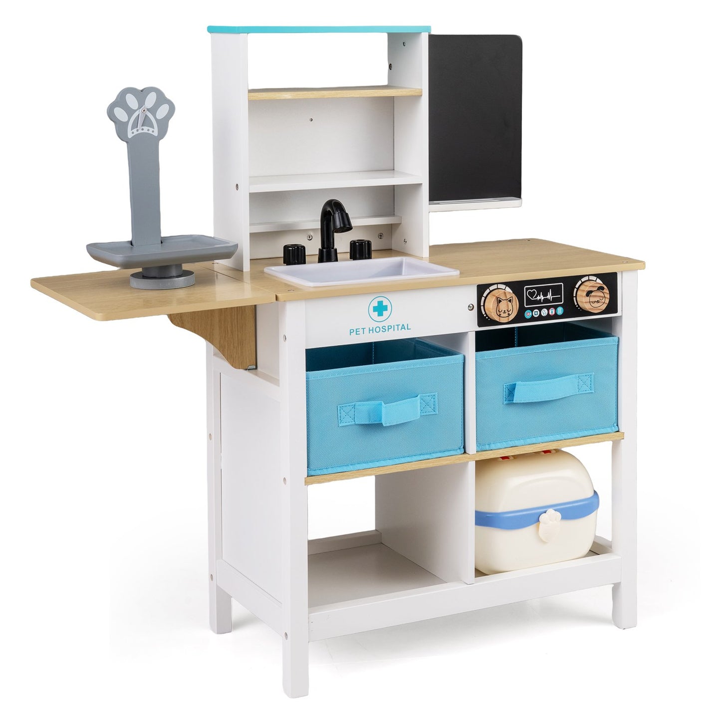 Play Doctor's Office Wood Medical Center Toy Set with Blackboard, White Play Tents & Playhouse White at Gallery Canada