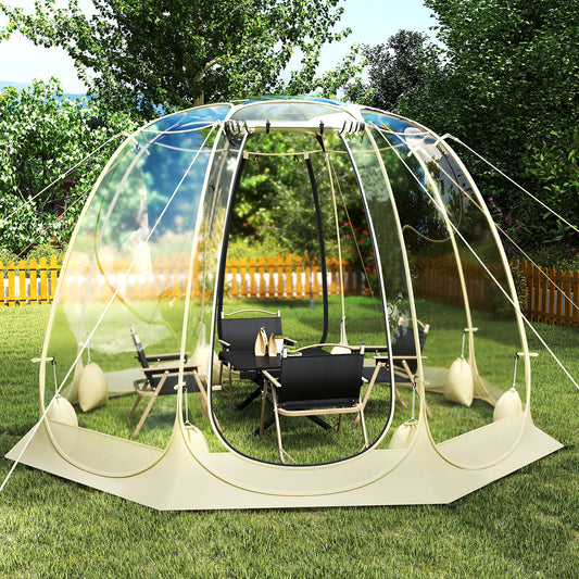 Pop Up Bubble Tent 360° Transparent PVC Igloo 8.5 x 8.5 FT Instant Setup Screen House for 5-6 People, Beige Tents Beige at Gallery Canada