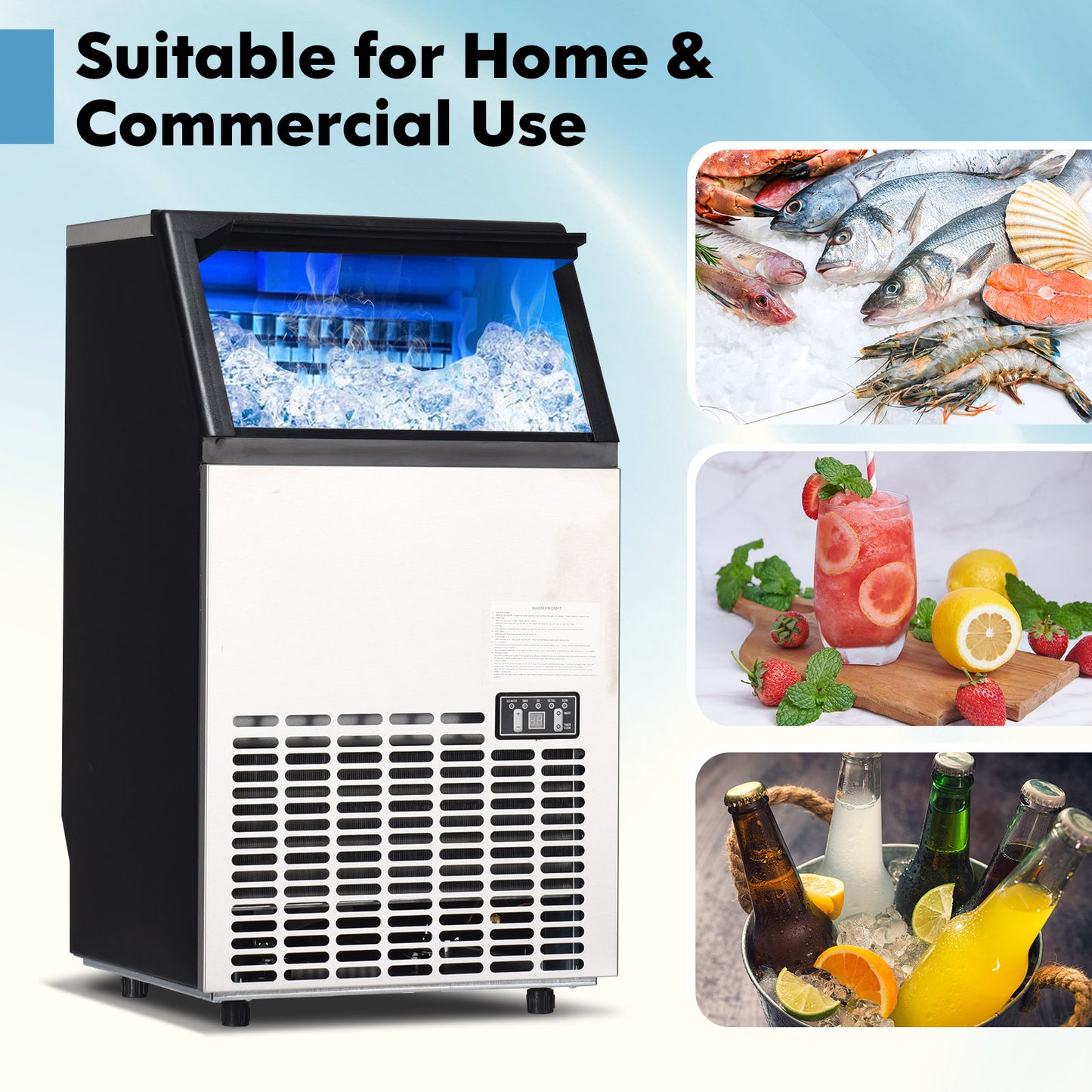Portable Stainless Steel Commercial Ice Maker, Black Ice Makers at Gallery Canada