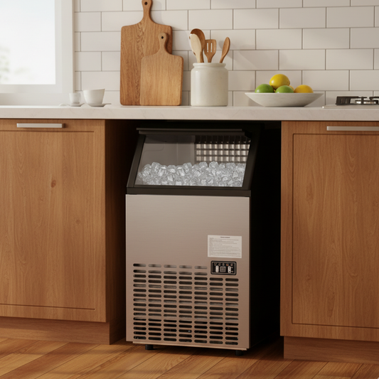Portable Stainless Steel Commercial Ice Maker, Black Ice Makers Black at Gallery Canada