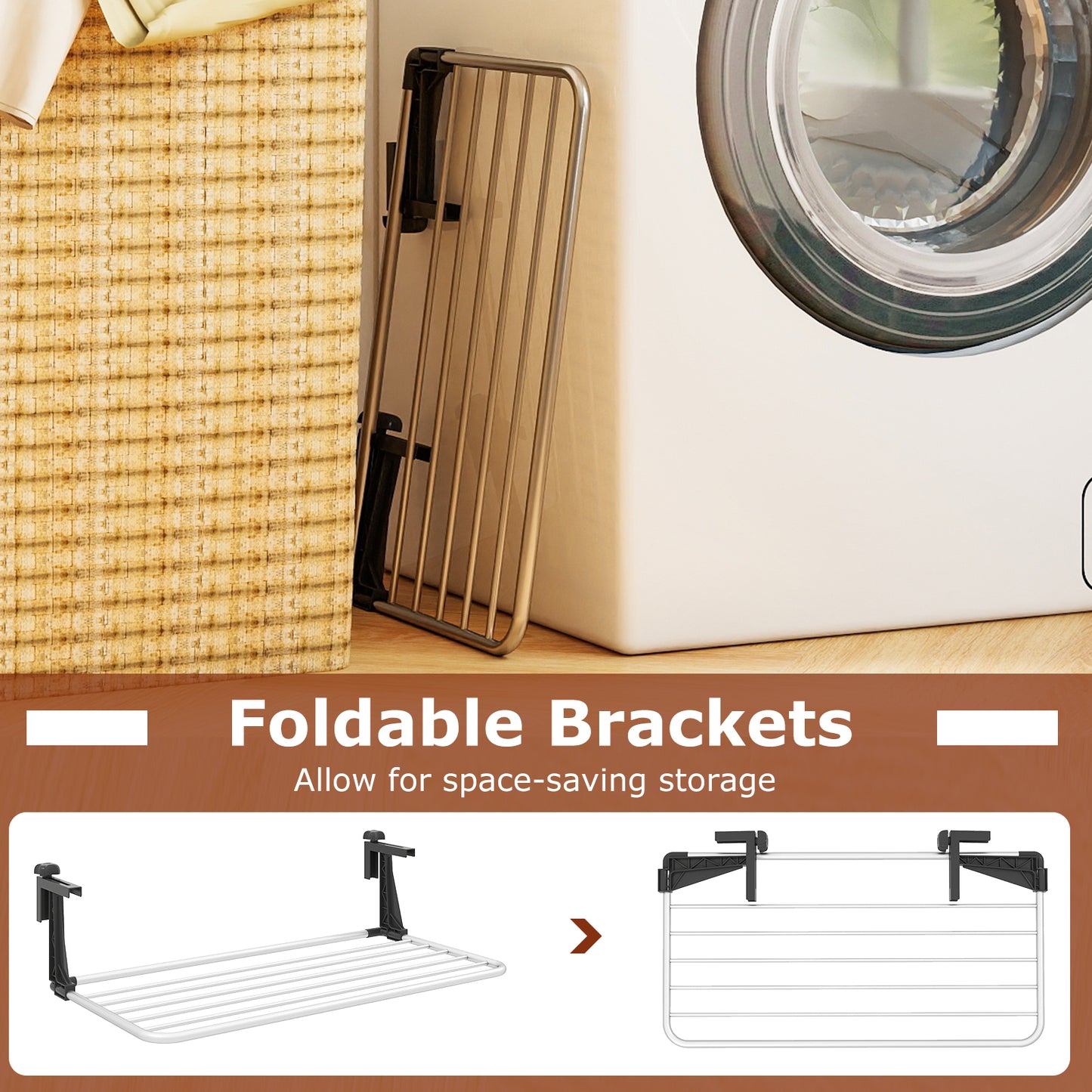 Portable Clothes Drying Rack Aluminum Towel Rack with Adjustable and Foldable Brackets Drying Racks at Gallery Canada