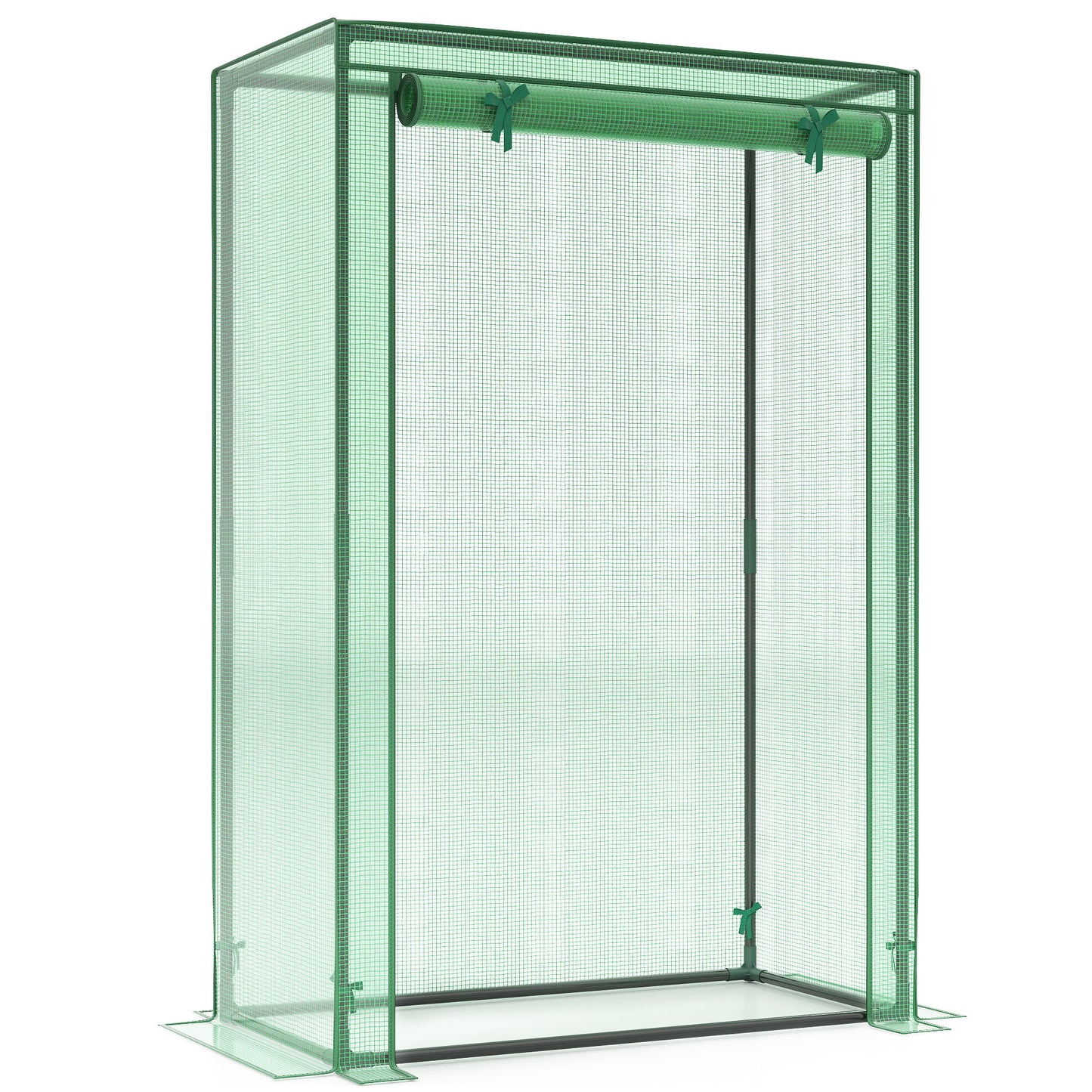 Portable Mini Greenhouse with Roll-Up Zippered Door, Green