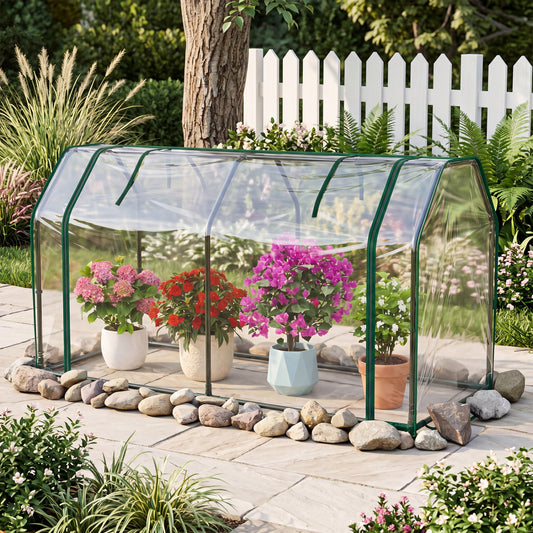 Portable Mini Greenhouse, PE Cover, Zippered Door, Green Greenhouses Green at Gallery Canada