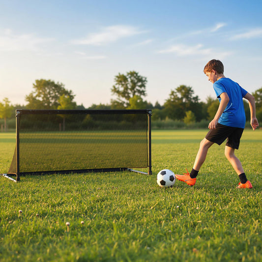 Portable POP Up Toddler Soccer Net with Metal Frame-L, Black Sport Equipments Black at Gallery Canada
