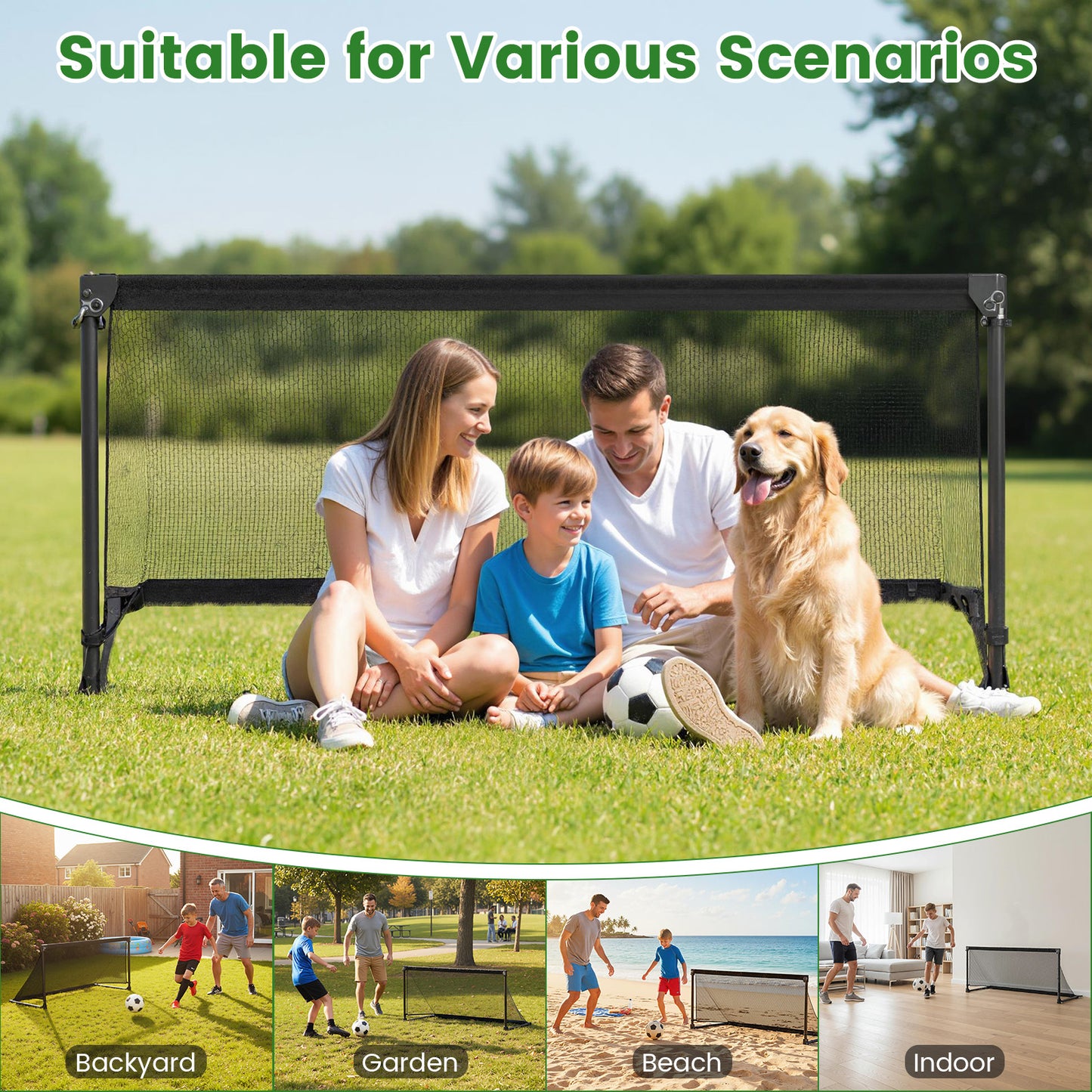 Portable POP Up Toddler Soccer Net with Metal Frame-L, Black Sport Equipments at Gallery Canada