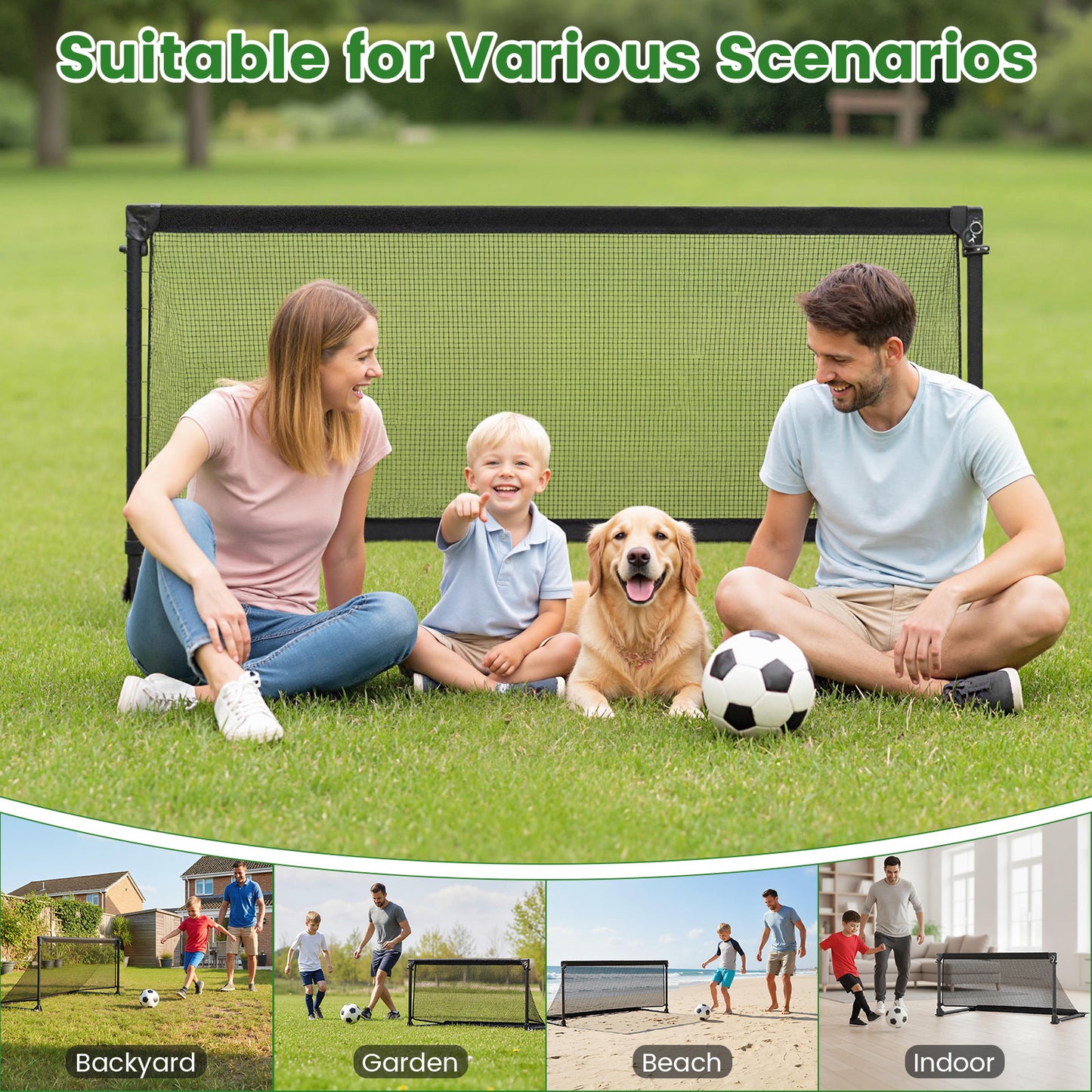 Portable POP Up Toddler Soccer Net with Metal Frame-M, Black Sport Equipments at Gallery Canada