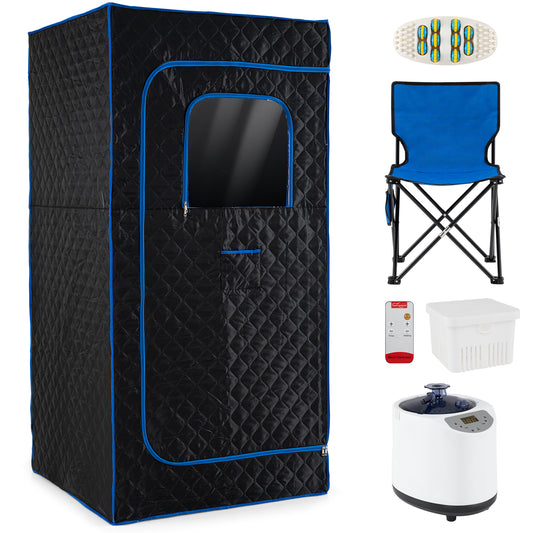 Portable Steam Sauna Box with 3L/1200W Fast-Heat Steamer and 15-Level Temperature, Blue Sauna Blue at Gallery Canada