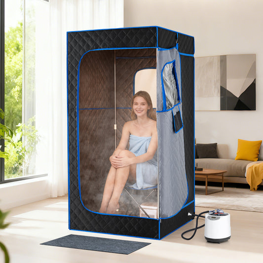 Portable Steam Sauna Box with 3L/1200W Fast-Heat Steamer and 15-Level Temperature, Blue Sauna Blue at Gallery Canada