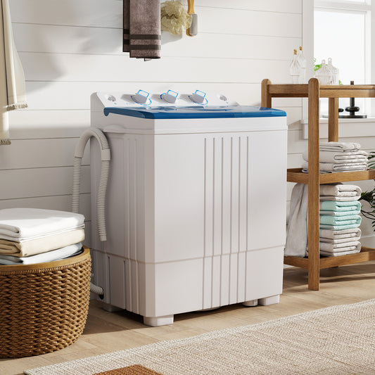 Portable Washing Machine With Built-In Drain Pump, Blue