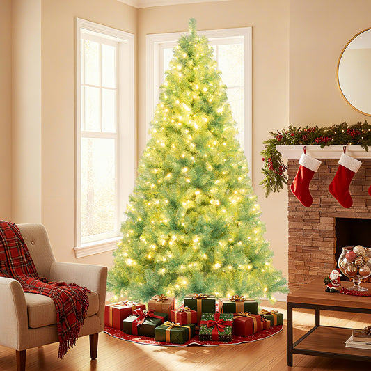 Pre-Lit Tinsel Christmas Tree, Artificial Xmas Tree, M, Green Christmas Tree Green at Gallery Canada
