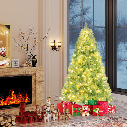 Pre-Lit Tinsel Christmas Tree, Artificial Xmas Tree, S, Green Christmas Tree Green at Gallery Canada