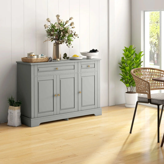 Modern Sideboard Cabinet, 2 Drawers, Adjustable Shelves, Dining Room, Grey Bar Cabinets Grey at Gallery Canada