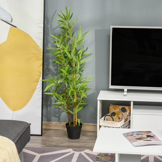 Artificial Bamboo Tree, 4ft, Realistic Leaf, Natural Trunk Artificial Trees Green at Gallery Canada