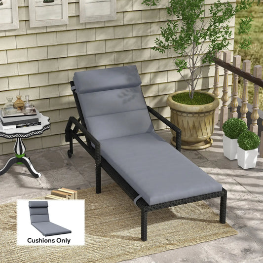 Patio Chaise Lounge Chair Cushion Replacement, Dark Grey Patio Chair Cushions Dark Grey at Gallery Canada