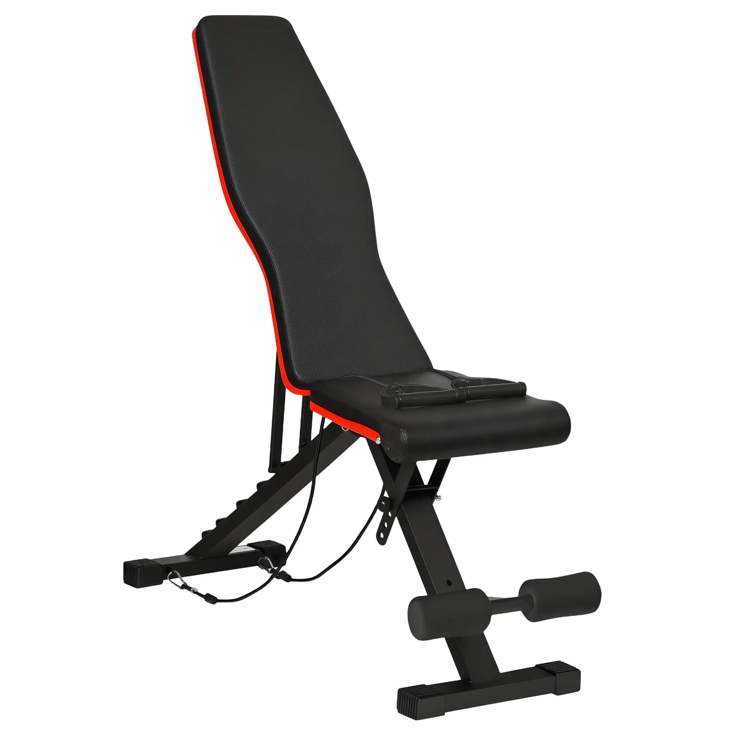 Adjustable Workout Bench, Foldable with Leg Extension, 264LBS, Black and Red Weight Benches at Gallery Canada