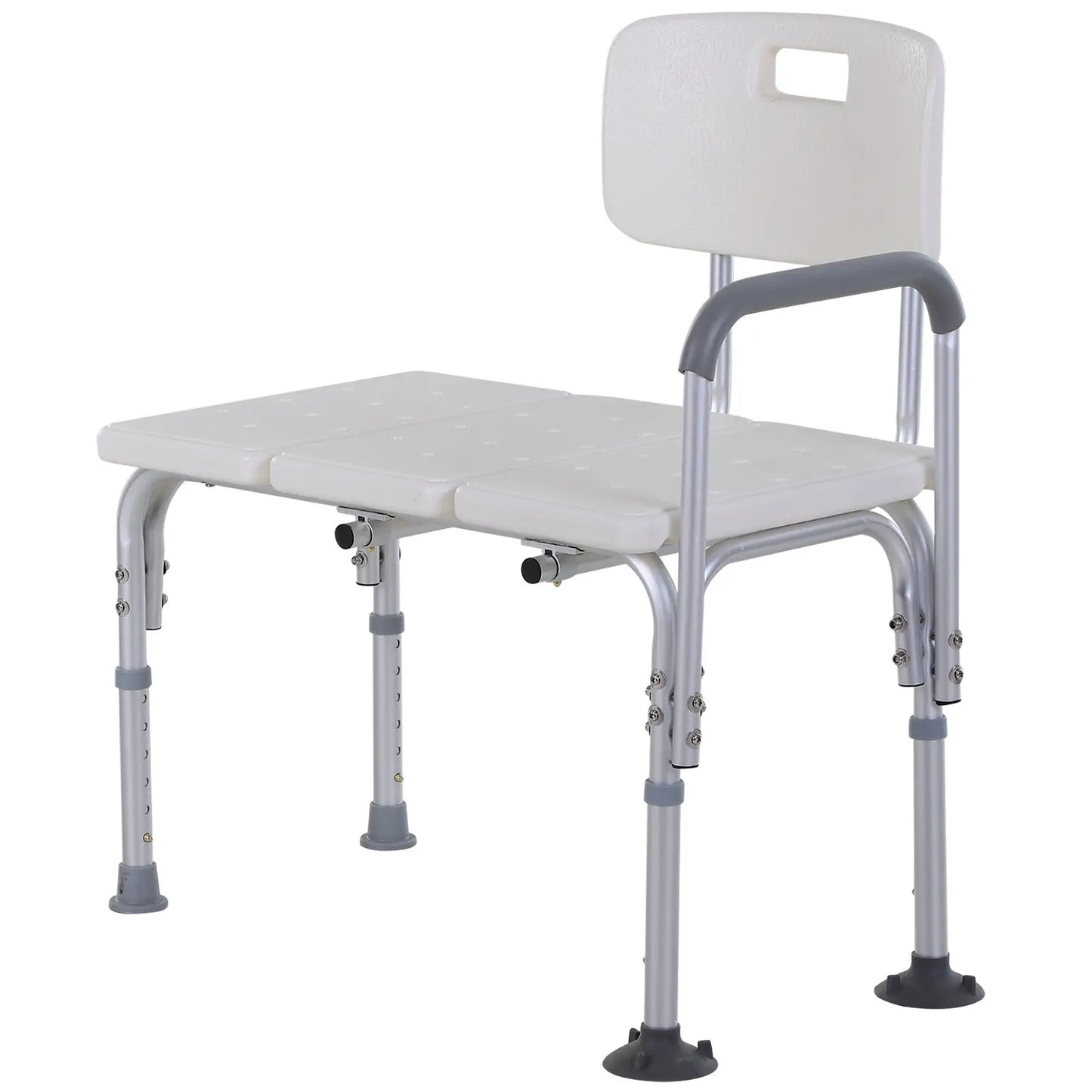 6-Level Adjustable Bath and Shower Transfer Bench Aluminum Chair with Non-Slip Feet, Armrest &; Backrest White Bath Chairs at Gallery Canada